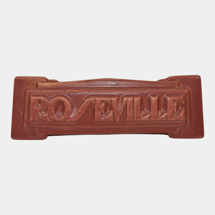 Roseville Red Block 1940s Vintage Art Pottery Dealer Advertising Sign