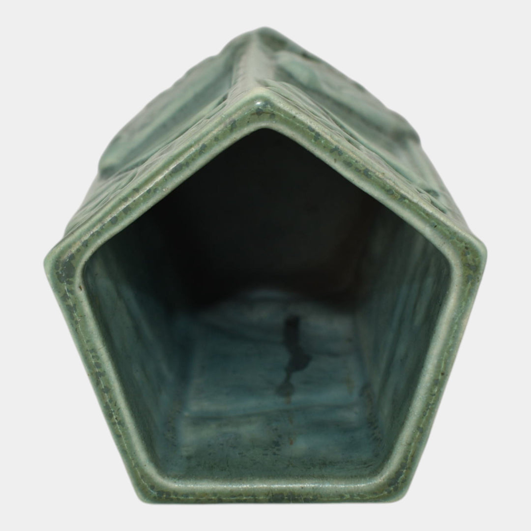 Rookwood 1935 Vintage Arts And Crafts Pottery Green Ceramic Crow Rook Vase 1795