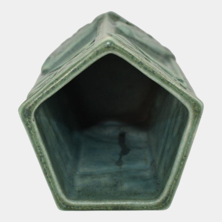 Rookwood 1935 Vintage Arts And Crafts Pottery Green Ceramic Crow Rook Vase 1795