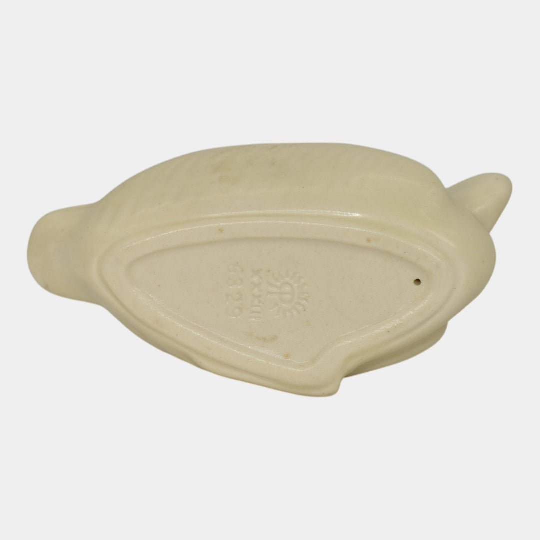 Rookwood 1933 Vintage Art Deco Pottery Ivory Pelican Figurine Pin Tray 6329