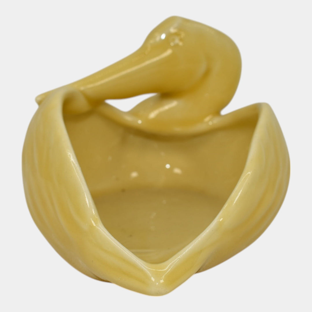 Rookwood 1922 Vintage Art Pottery Yellow Pelican Ceramic Tray Figurine 2601