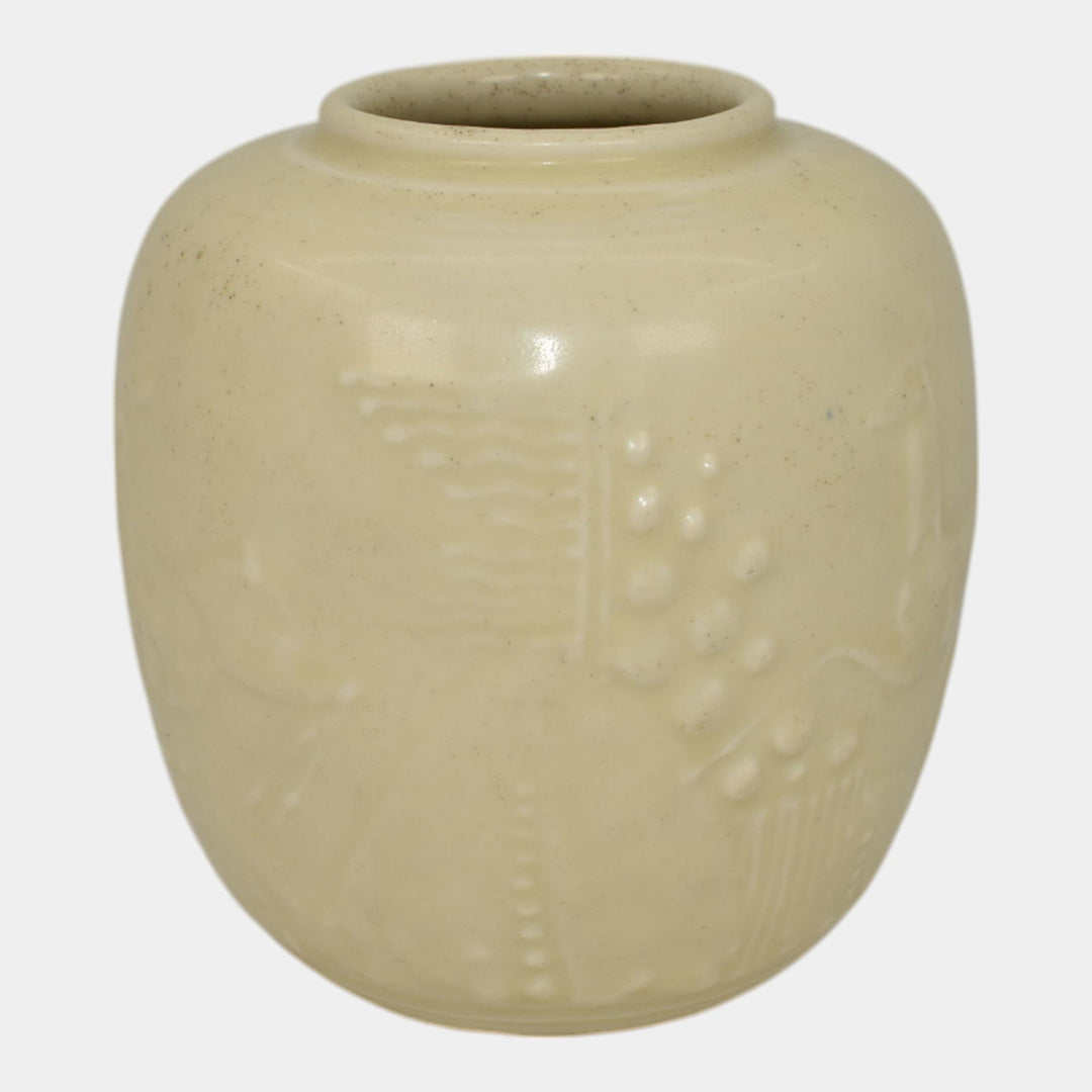 Rookwood Pottery 1931 Vintage Art Deco Pottery White Prancing Deer Vase 6214 - Just Art Pottery