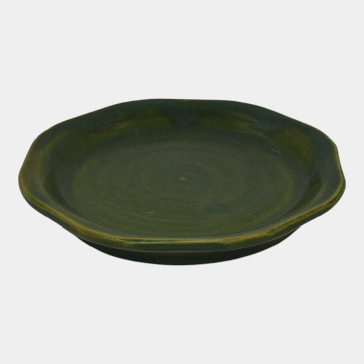 Roseville Apple Blossom Green 1949 Art Pottery Ceramic Flower Pot Saucer 356-5