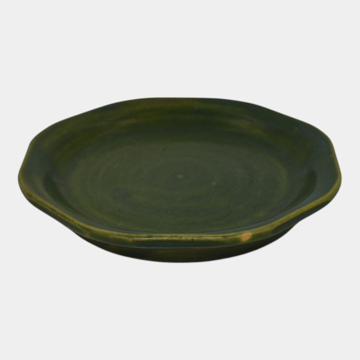 Roseville Apple Blossom Green 1949 Art Pottery Ceramic Flower Pot Saucer 356-5