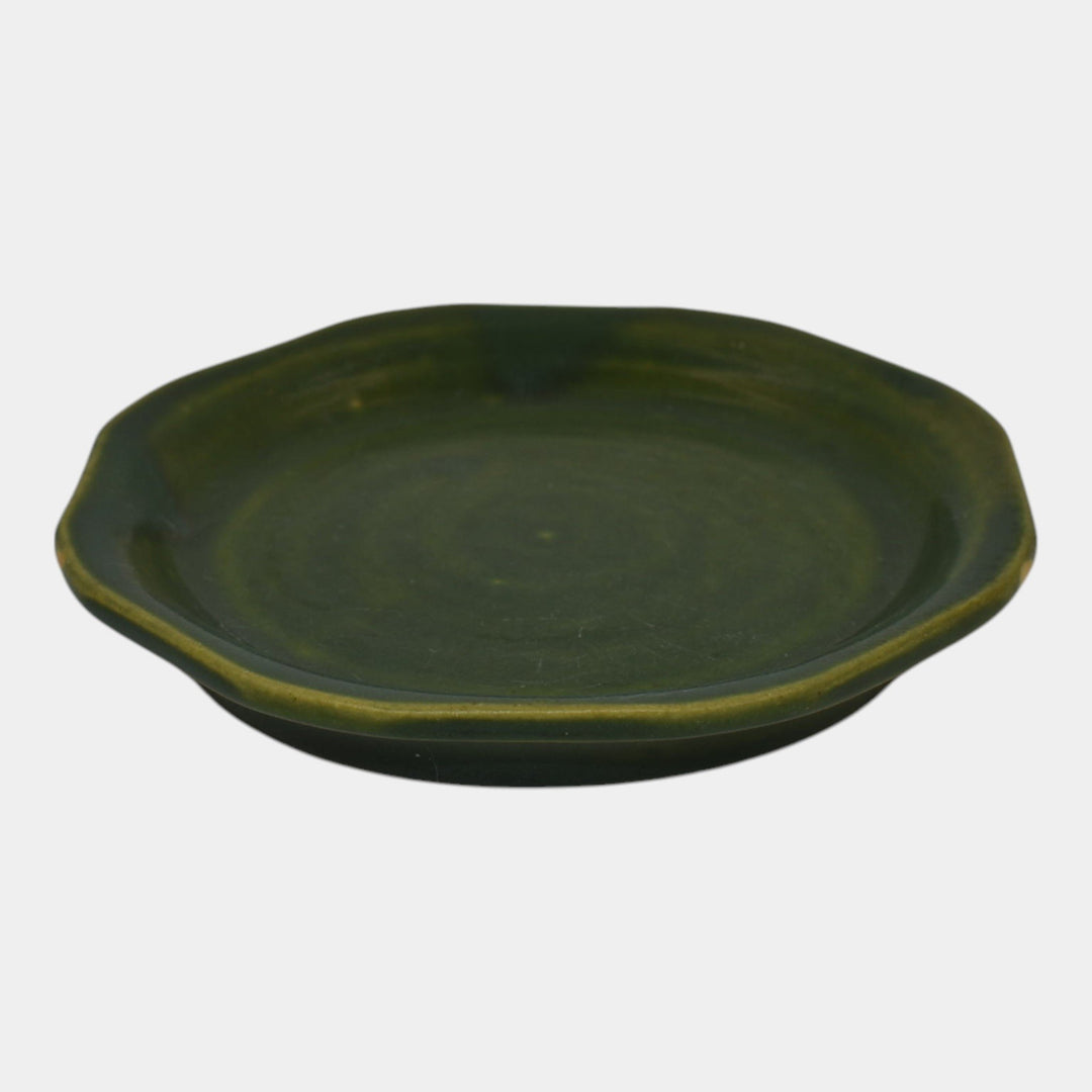 Roseville Apple Blossom Green 1949 Art Pottery Ceramic Flower Pot Saucer 356-5