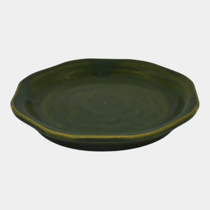 Roseville Apple Blossom Green 1949 Art Pottery Ceramic Flower Pot Saucer 356-5