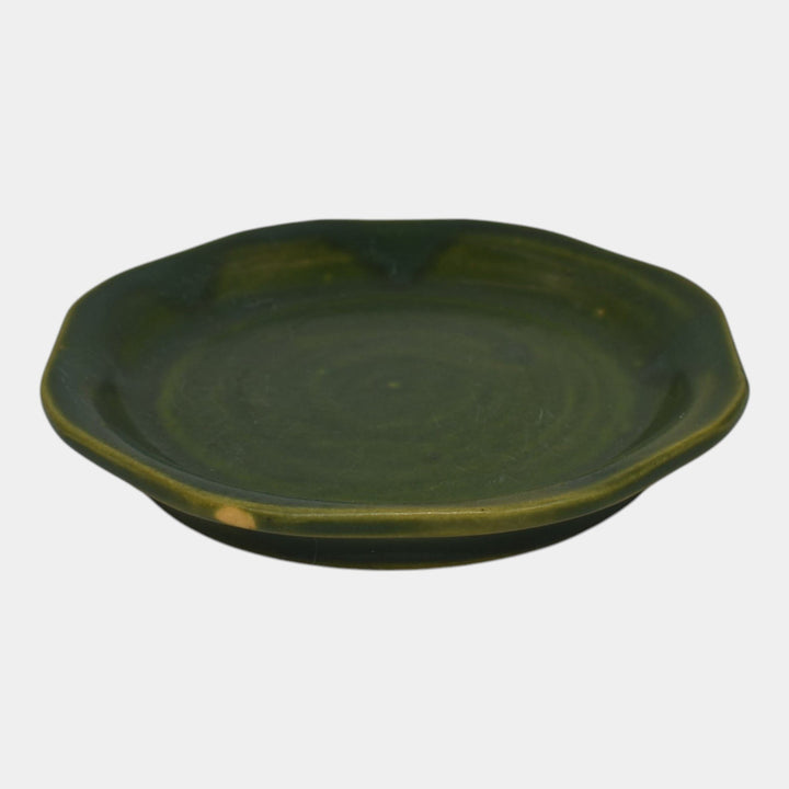 Roseville Apple Blossom Green 1949 Art Pottery Ceramic Flower Pot Saucer 356-5