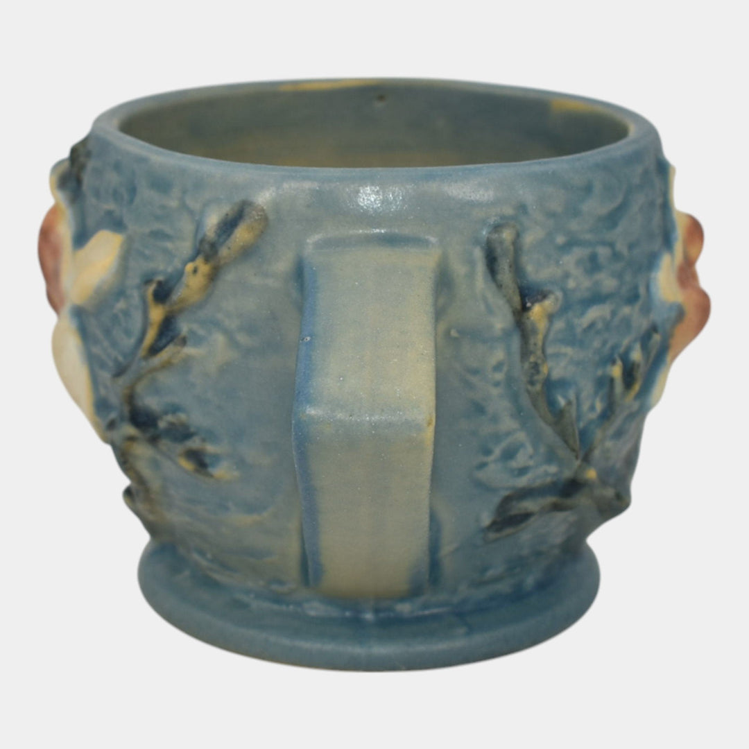 Roseville Magnolia 1943 Vintage Art Pottery Blue Ceramic Mug 3-3 - Just Art Pottery
