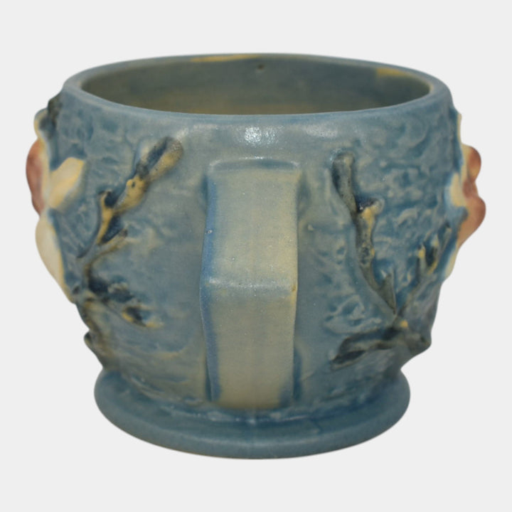 Roseville Magnolia 1943 Vintage Art Pottery Blue Ceramic Mug 3-3 - Just Art Pottery