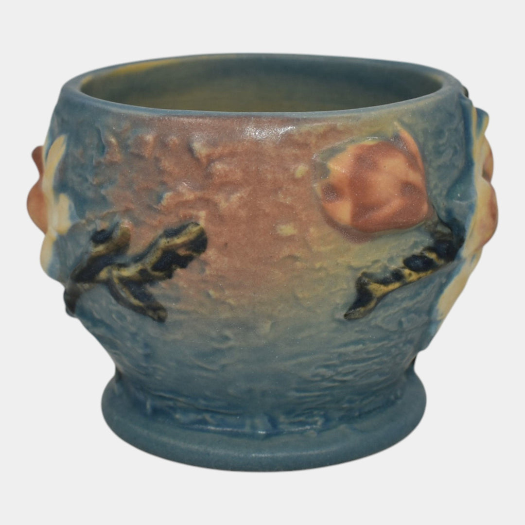 Roseville Magnolia 1943 Vintage Art Pottery Blue Ceramic Mug 3-3 - Just Art Pottery