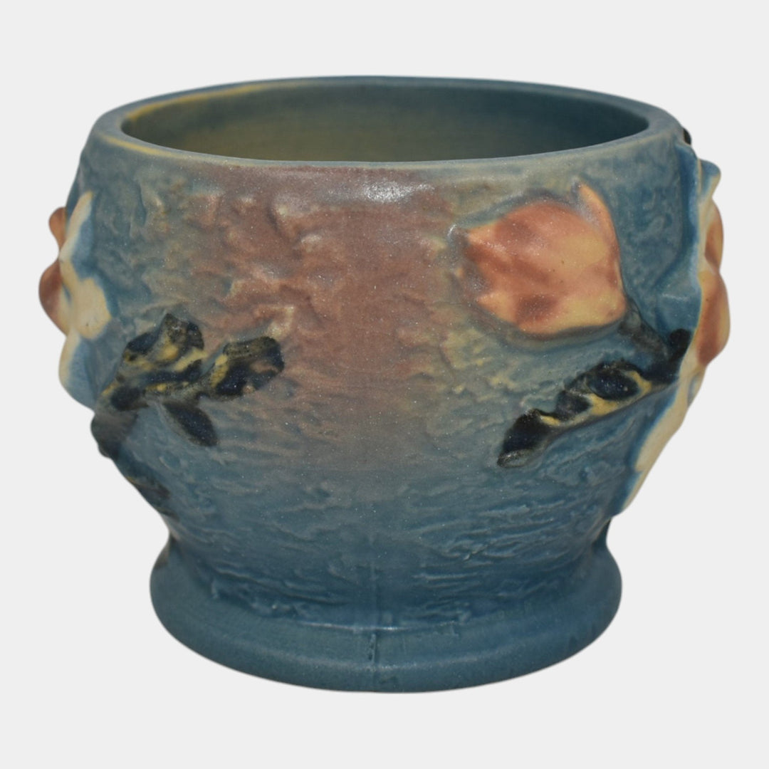 Roseville Magnolia 1943 Vintage Art Pottery Blue Ceramic Mug 3-3 - Just Art Pottery
