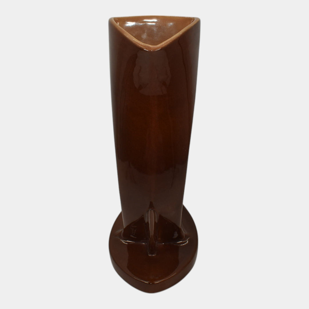 Roseville Mayfair Brown 1952 Vintage Art Pottery Ceramic Vase 1004-9 - Just Art Pottery