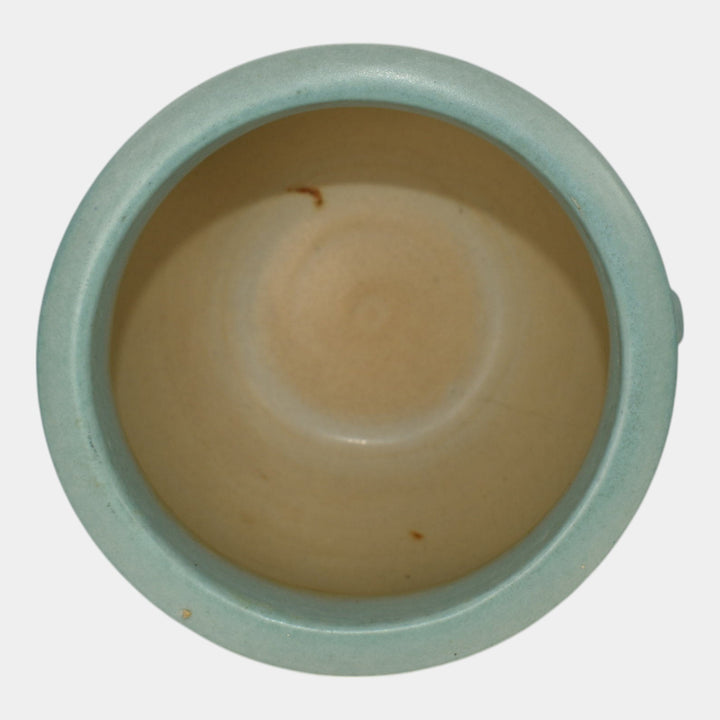 Roseville Thornapple Blue 1937 Vintage Art Deco Pottery Jardiniere Planter 638-4 - Just Art Pottery