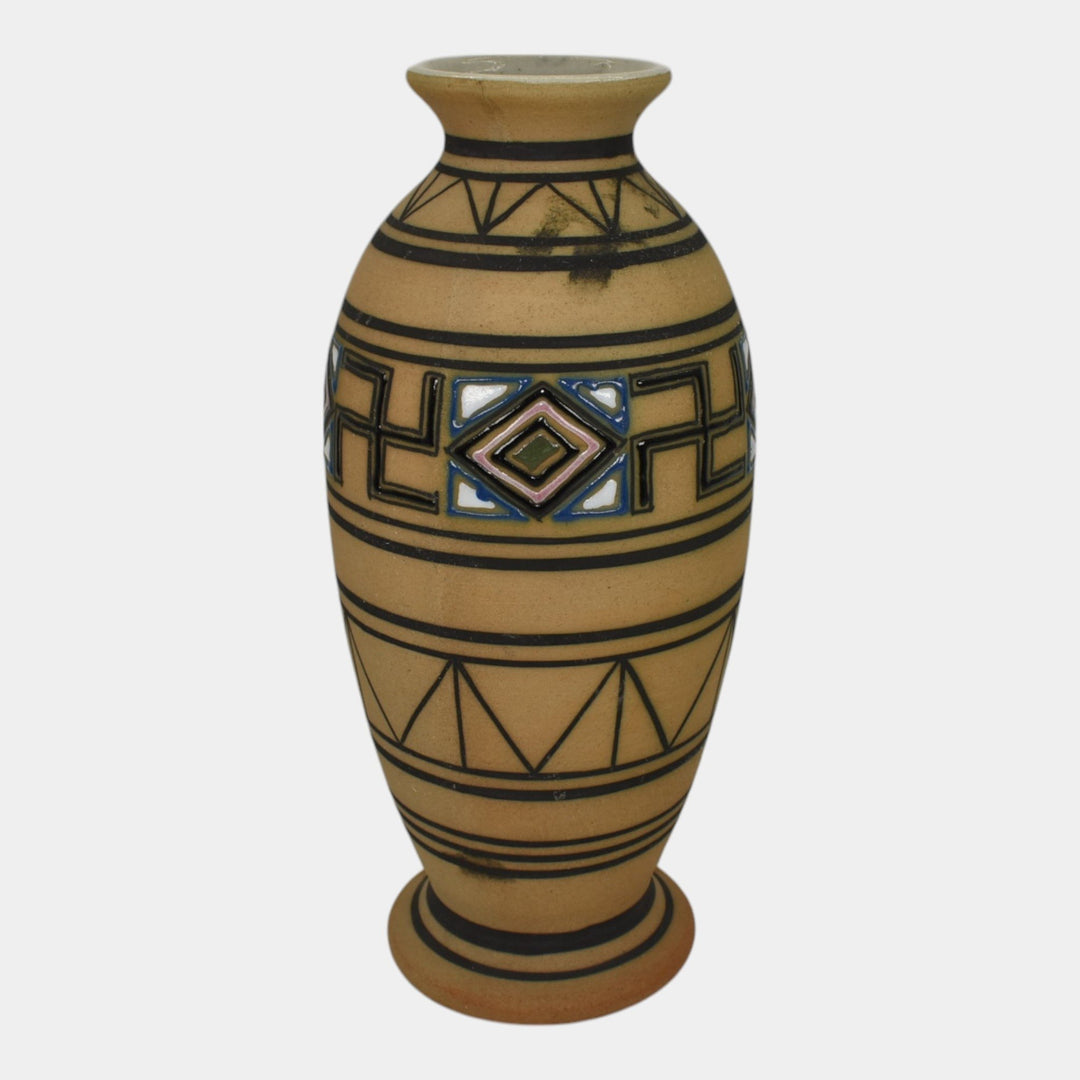 Brush McCoy Zuniart 1924 Art Deco Pottery Native American Tall Vase 44