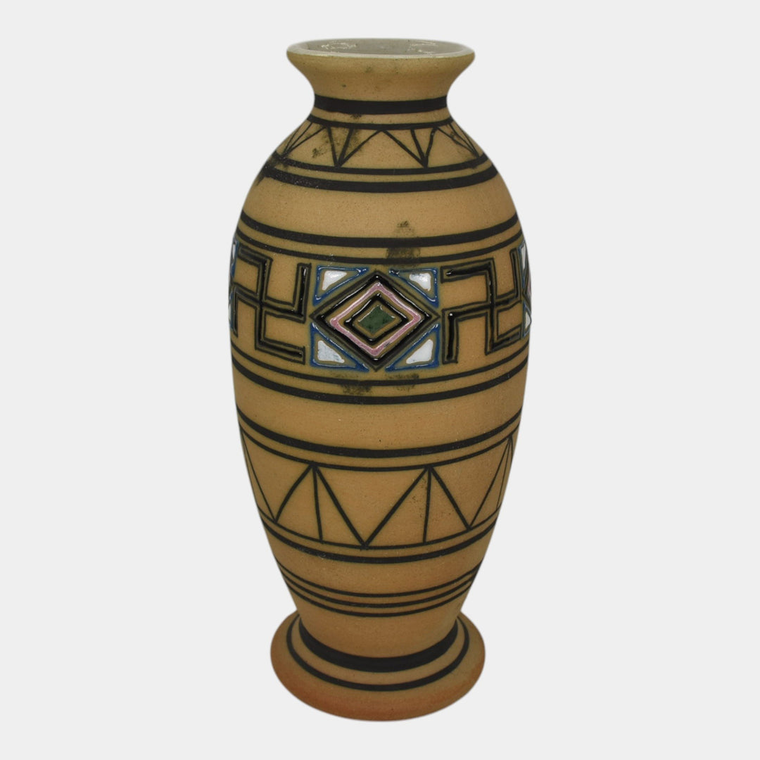 Brush McCoy Zuniart 1924 Art Deco Pottery Native American Tall Vase 44