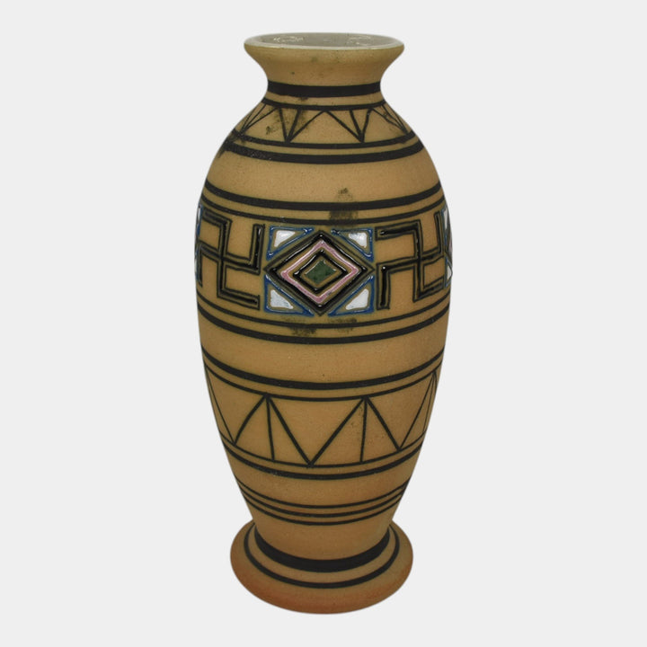 Brush McCoy Zuniart 1924 Art Deco Pottery Native American Tall Vase 44