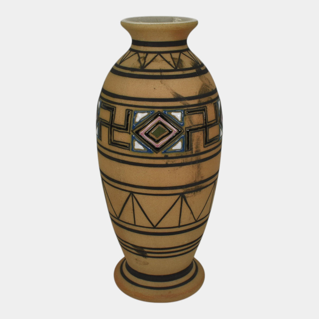 Brush McCoy Zuniart 1924 Art Deco Pottery Native American Tall Vase 44
