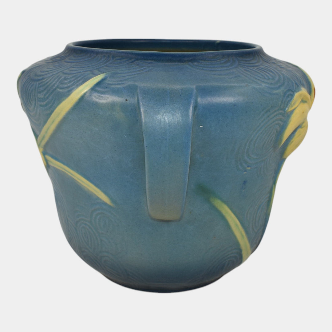 Roseville Zephyr Lily Blue 1946 Vintage Art Pottery Planter Vase 471-6