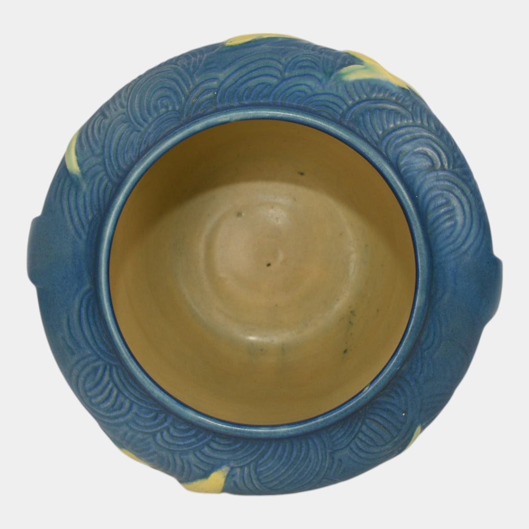 Roseville Zephyr Lily Blue 1946 Vintage Art Pottery Planter Vase 471-6 - Just Art Pottery