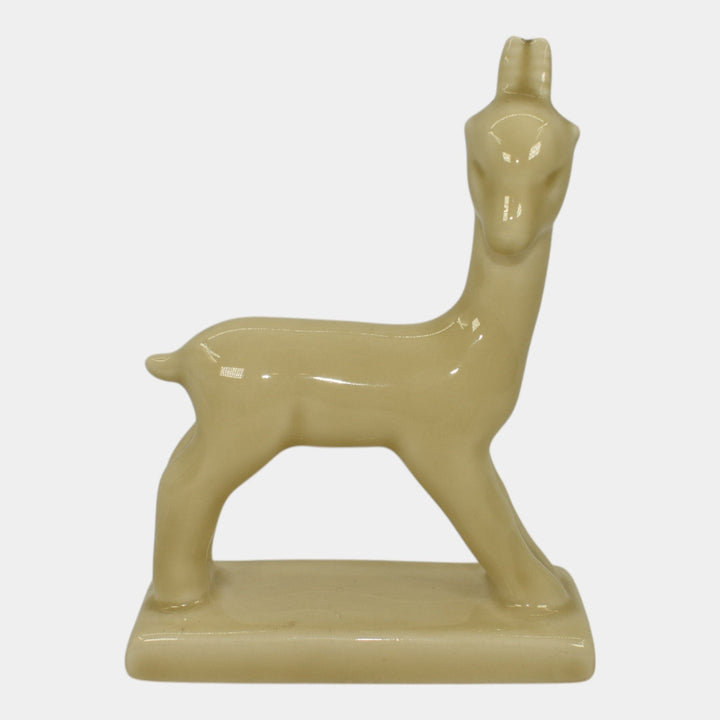 Rookwood 1951 Art Pottery Glossy Ivory Goat Paperweight Figurine 6170