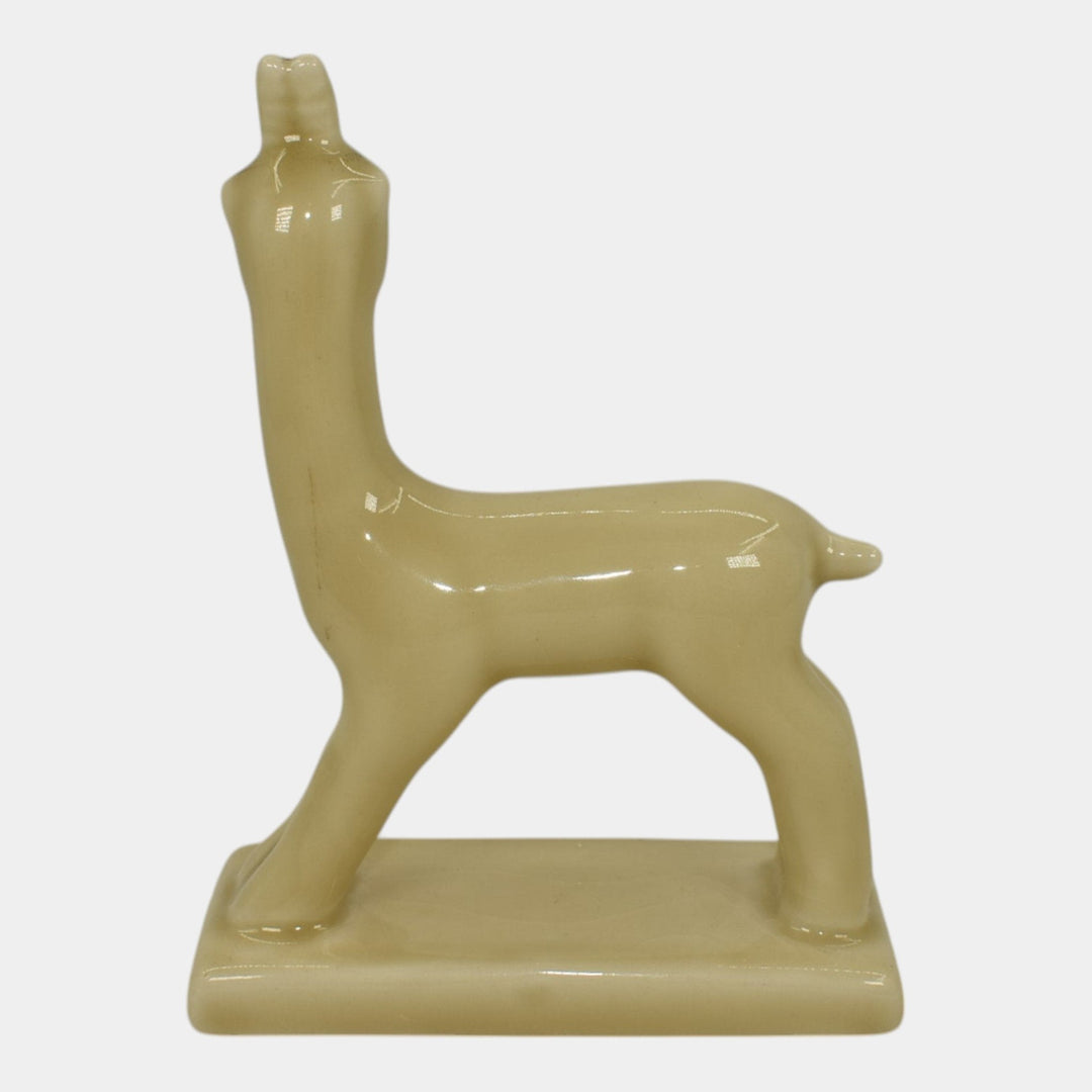 Rookwood 1951 Art Pottery Glossy Ivory Goat Paperweight Figurine 6170