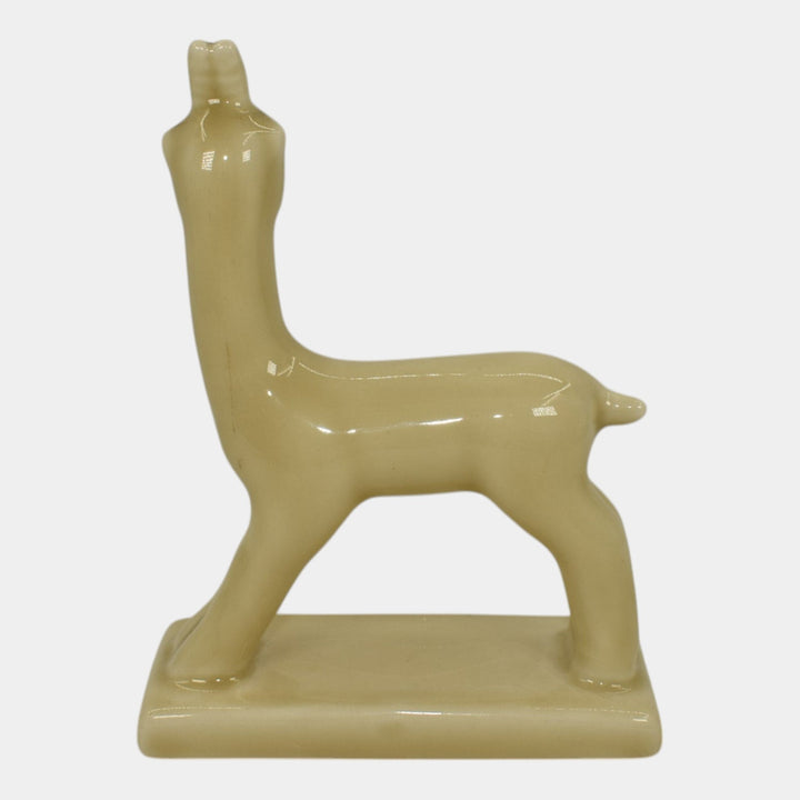 Rookwood 1951 Art Pottery Glossy Ivory Goat Paperweight Figurine 6170