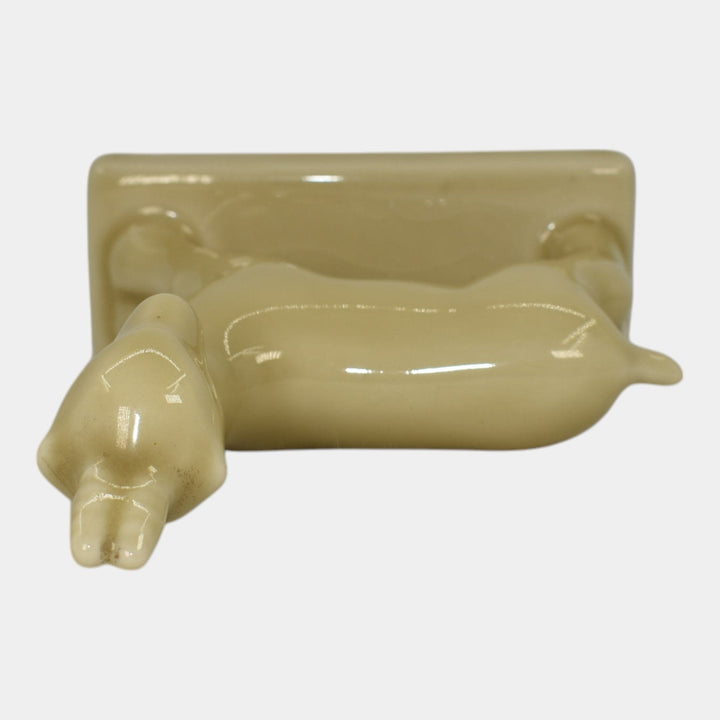 Rookwood 1951 Art Pottery Glossy Ivory Goat Paperweight Figurine 6170