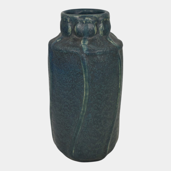 Van Briggle 1914 Vintage Arts And Crafts Pottery Blue Ceramic Flower Vase