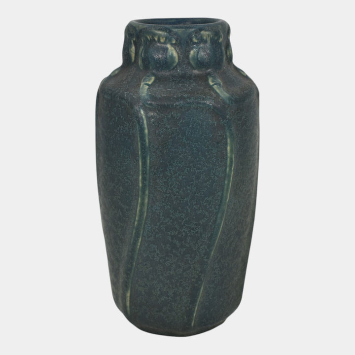 Van Briggle 1914 Vintage Arts And Crafts Pottery Blue Ceramic Flower Vase