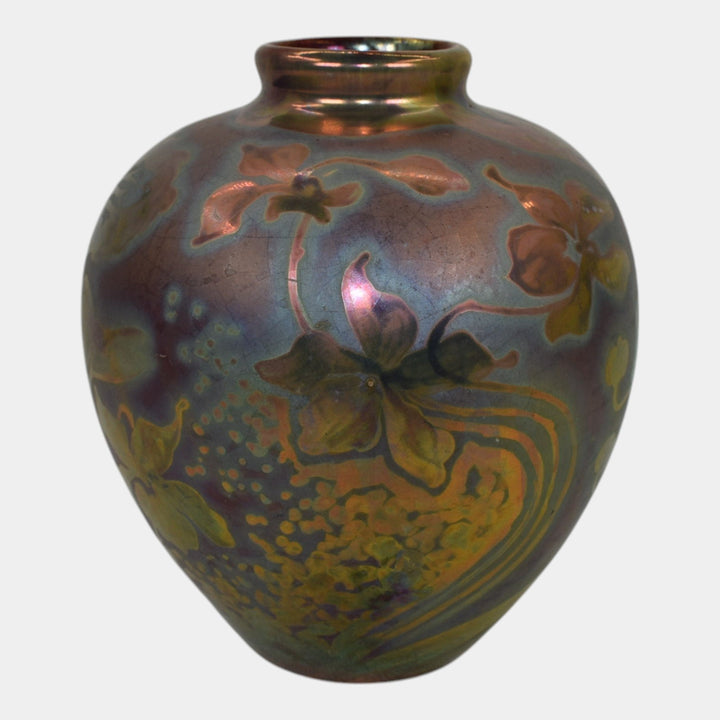 Weller Sicard 1900s Art Nouveau Pottery Iridescent Luster Ceramic Vase