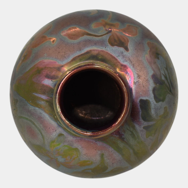 Weller Sicard 1900s Art Nouveau Pottery Iridescent Luster Ceramic Vase