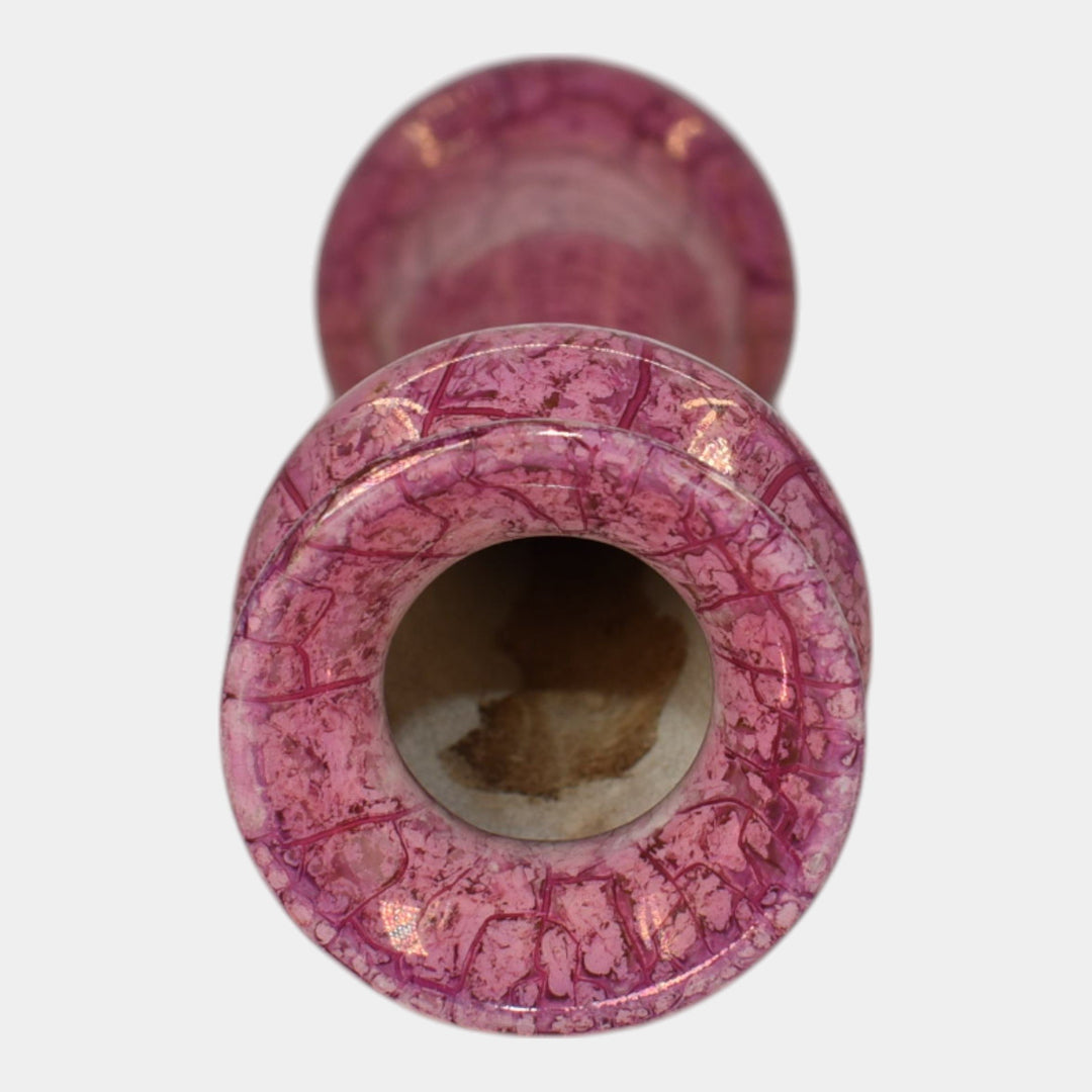 Weller Lustre Cloudburst 1921 Vintage Art Deco Pottery Mottled Pink Ceramic Vase - Just Art Pottery