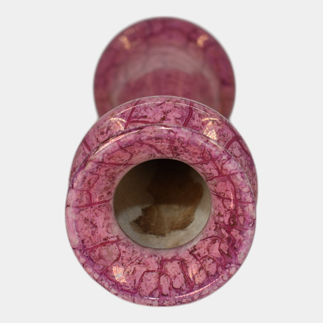 Weller Lustre Cloudburst 1921 Vintage Art Deco Pottery Mottled Pink Ceramic Vase - Just Art Pottery