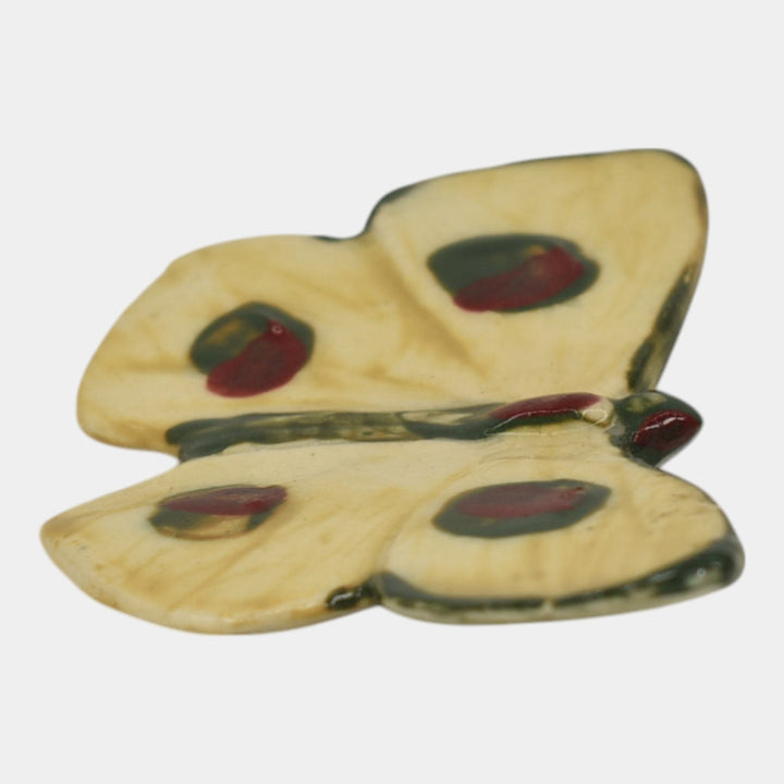 Weller Brighton 1915 Vintage Art Pottery Green Ceramic Butterfly Ornament