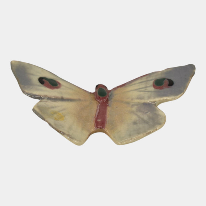 Weller Brighton 1915 Vintage Art Pottery Blue Ceramic Butterfly Ornament