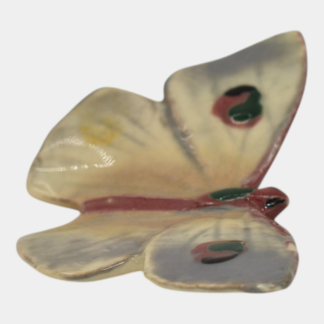 Weller Brighton 1915 Vintage Art Pottery Blue Ceramic Butterfly Ornament