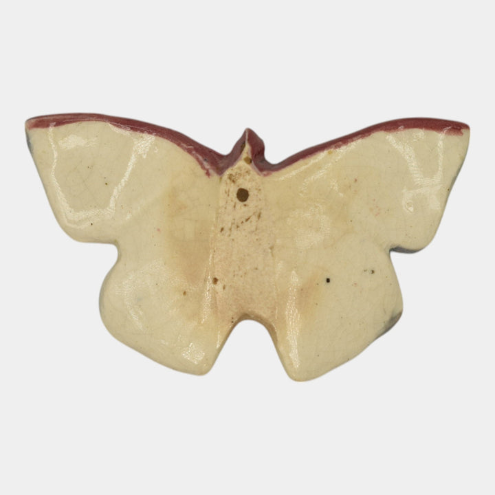 Weller Brighton 1915 Vintage Art Pottery Blue Ceramic Butterfly Ornament