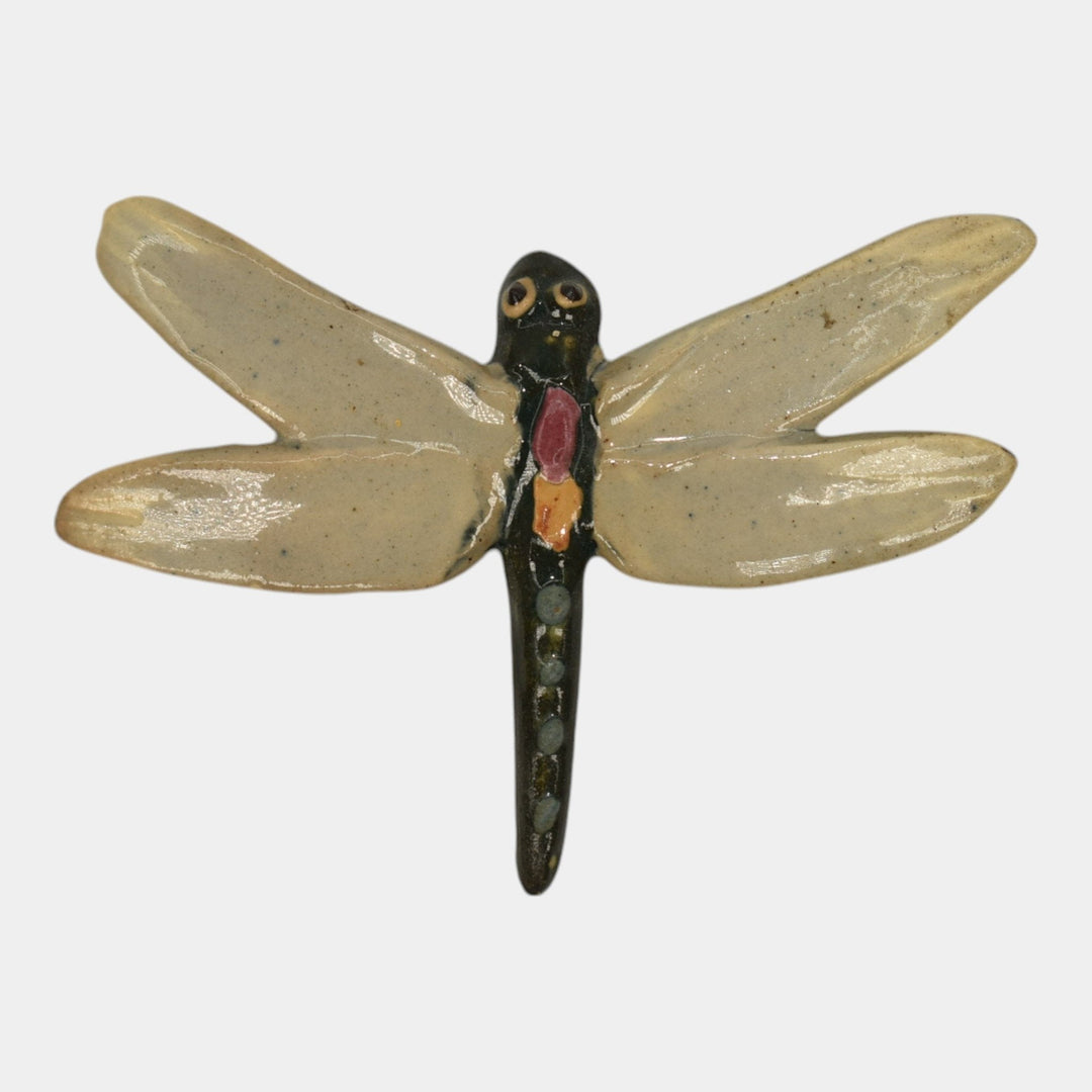 Weller Brighton 1915 Vintage Art Pottery Blue Ceramic Dragonfly Ornament