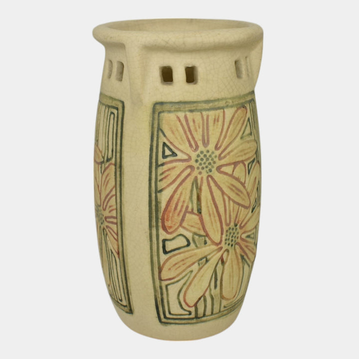 Weller Roma 1910s Vintage Art Pottery Buttressed Ceramic Vase