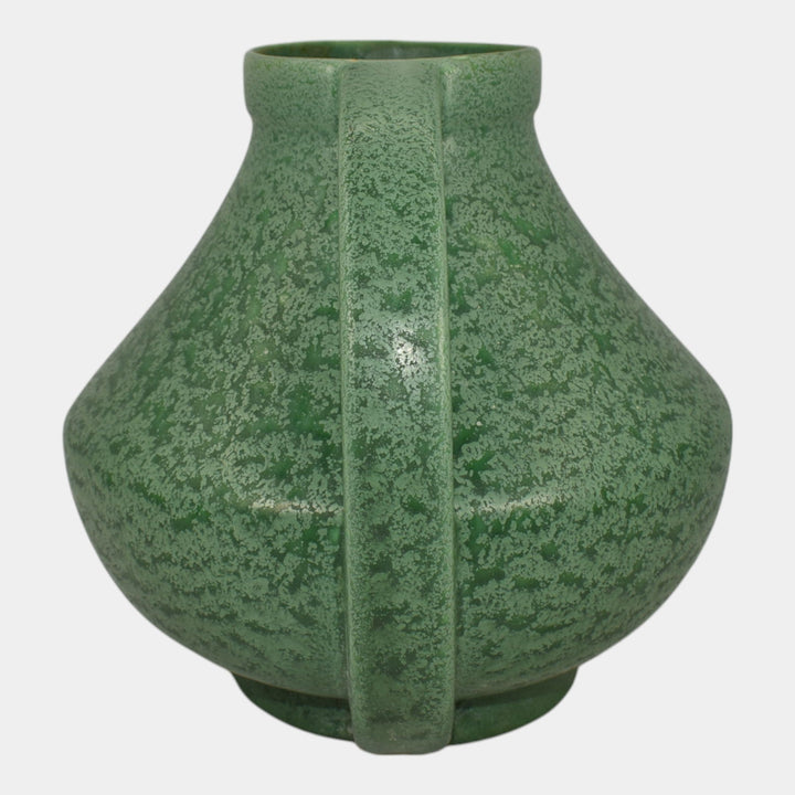 Red Wing Rumrill Vintage Art Pottery Mottled Green Handled Ceramic Vase 261