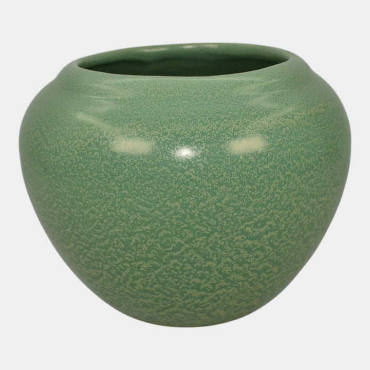 Haeger 1920s Art Pottery Geranium Leaf Frosted Matte Green Planter Vase - Just Art Pottery