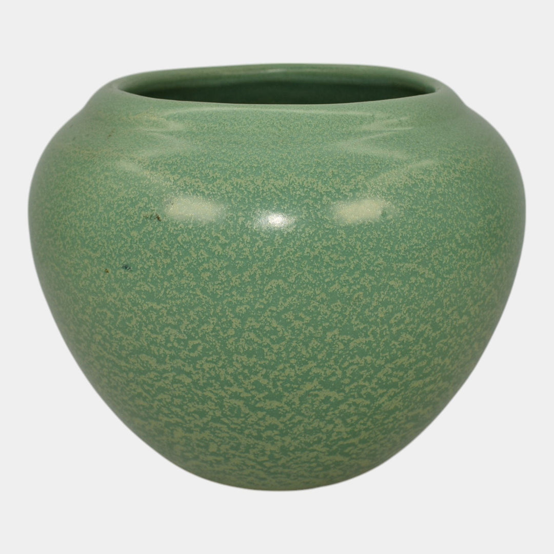 Haeger 1920s Art Pottery Geranium Leaf Frosted Matte Green Planter Vase - Just Art Pottery