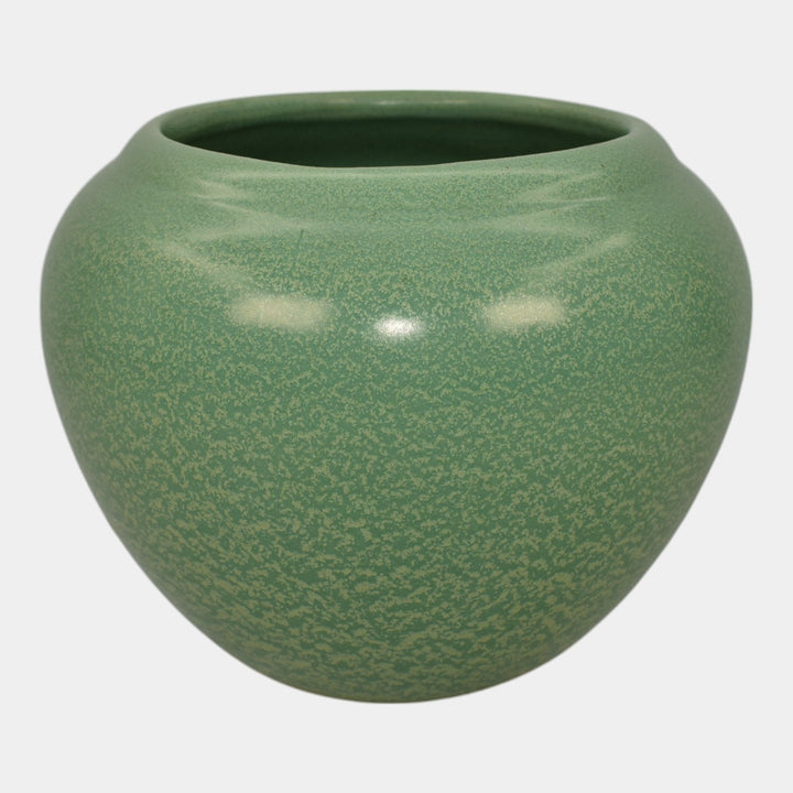 Haeger 1920s Art Pottery Geranium Leaf Frosted Matte Green Planter Vase - Just Art Pottery