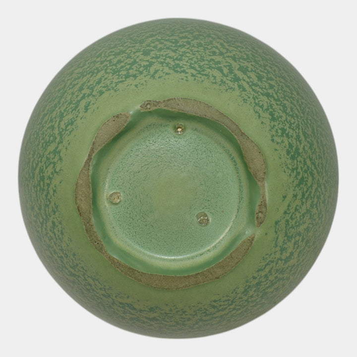 Haeger 1920s Art Pottery Geranium Leaf Frosted Matte Green Planter Vase - Just Art Pottery