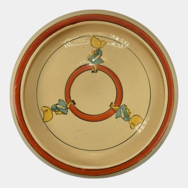 Roseville Juvenile Creamware 1910 Pottery Sunbonnet Sue Rolled Edge Plate