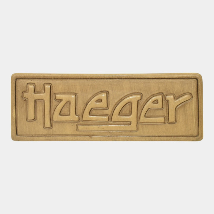 Haeger Vintage Art Deco Pottery Tan Brown Ceramic Dealer Sign - Just Art Pottery