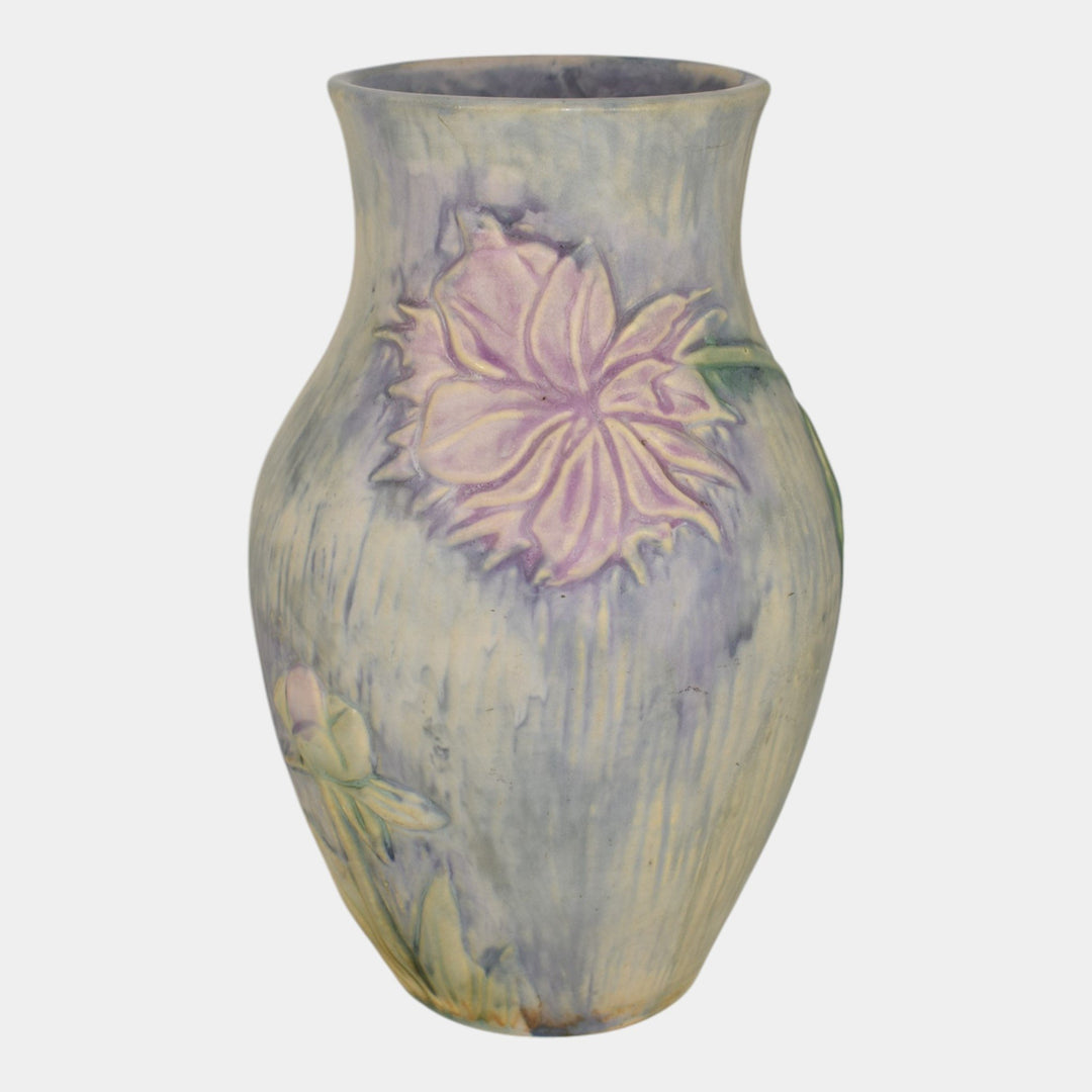 Weller Silvertone 1920s Vintage Art Pottery Pastel Peony Ceramic Vase 3 - Just Art Pottery