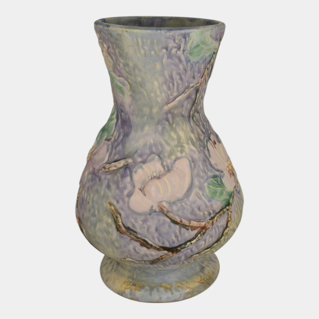 Weller Silvertone 1920s Vintage Art Pottery Floral Purple Pastel Ceramic Vase