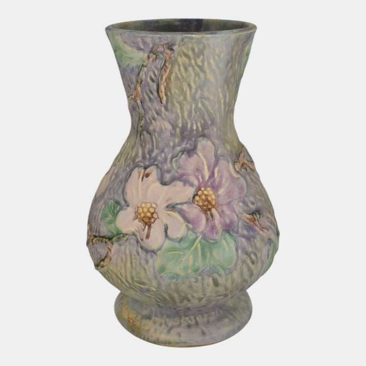 Weller Silvertone 1920s Vintage Art Pottery Floral Purple Pastel Ceramic Vase