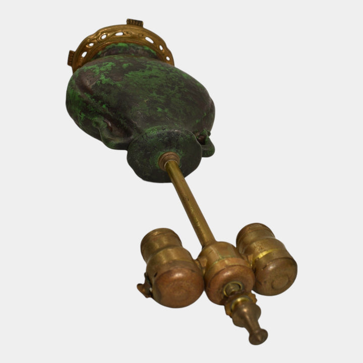 Weller Coppertone 1920s Vintage Art Pottery Matte Green Ceramic Factory Lamp
